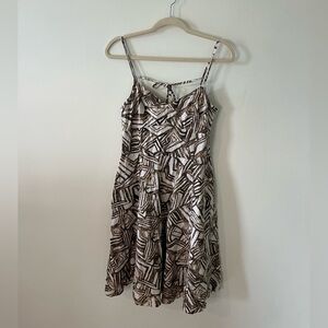 Banana Republic Abstract Brown and White Dress